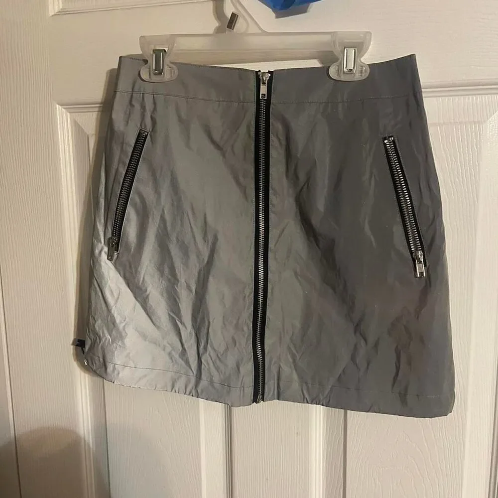 Forever-21 Women's Reflective Skirt Size Small Grey